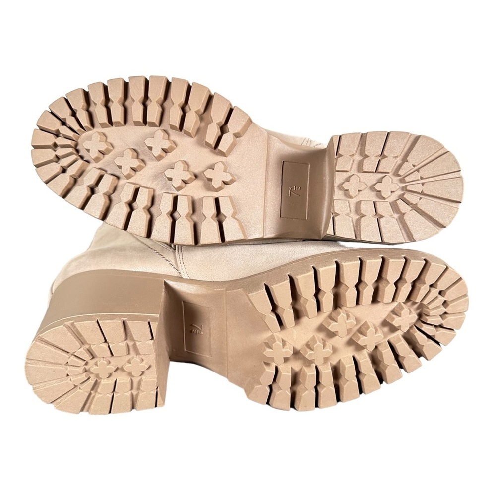 ALTAR’D STATE Nubuck Block Heeled Chelsea Boots in neutral beige - Picture 7 of 9